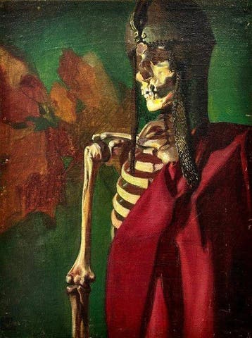 Duitse school (XX) - Vanitas, memento mori, Antiek en Kunst, Kunst | Schilderijen | Klassiek