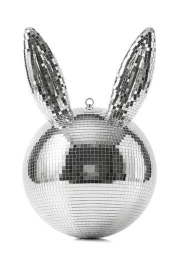 KIMU® Discobal Paashaas 48 cm Konijn Discobol Pasen Zilver S, Hobby en Vrije tijd, Feestartikelen, Ophalen of Verzenden, Nieuw