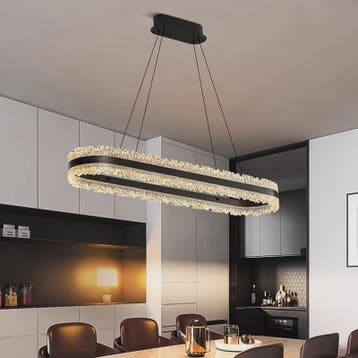 Moderne Ovalen Kristallen Plafondlamp - Hanglamp voor Eetkam, Verzenden, Nieuw