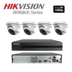 HIKVISION COMPLETE 2MEGAPIXEL FULLHD SET MET 4 DOME CAMERA, Ophalen of Verzenden, Nieuw