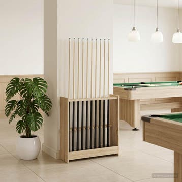 vidaXL Biljartkeu standaard Bewerkt hout 60 x 20 x 57 cm, Sport en Fitness, Biljarten en Poolen, Verzenden, Nieuw