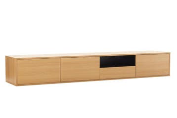 TV-bord LOFT 200 cm hangend naturel zwart - 47816, Ophalen of Verzenden, Nieuw