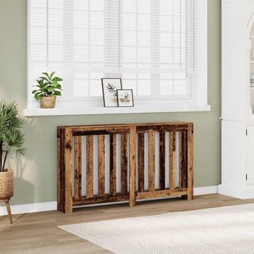 vidaXL Radiatorafdekking Oud hout 149 x 20 x 82 cm Bewerkt, Doe-het-zelf en Verbouw, Verzenden, Nieuw