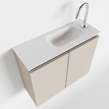 MONDIAZ TURE 60cm toiletmeubel linen. EDEN wastafel talc, Ophalen of Verzenden, Nieuw, Bad