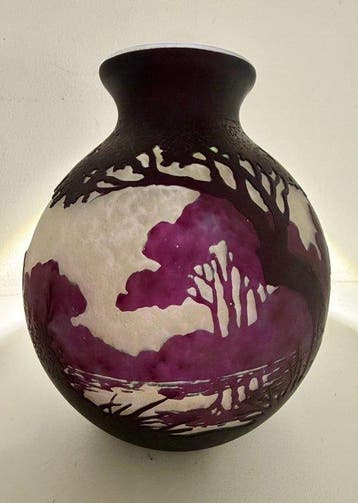 Muller Frères - Vaas - Glas - Art Nouveau, Antiek en Kunst
