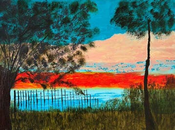 Eliane Botlan - Coucher de soleil sur les dunes, Antiek en Kunst, Kunst | Schilderijen | Klassiek