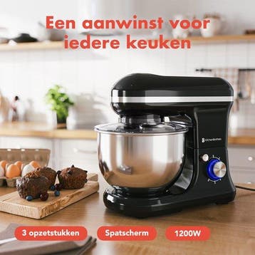 2dekans | KitchenBrothers Keukenmachine & Mixer – 1200W – 5L, Ophalen of Verzenden, Zo goed als nieuw