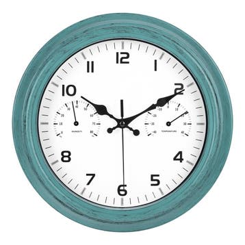IvoQ Wandklok Waterdicht Retro met Ingebouwde Thermometer, Verzenden, Nieuw