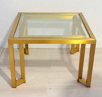 Bijzettafel - Messing, Kristal - Hollywood Regency-stijl, Nieuw