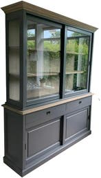 Buffetkast grijs Zaandam 180cm met eiken interieur, Huis en Inrichting, Kasten | Buffetkasten, Ophalen of Verzenden, Nieuw