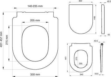 Tiger Memphis - WC bril D-vorm - Toiletbril met deksel, Verzenden, Nieuw