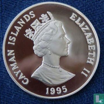 Kaaimaneilanden 1 dollar 1995 (PROOF) Blauwe rotsleguaan, Postzegels en Munten, Munten | Amerika, Verzenden, Losse munt, Goud