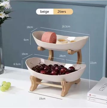 2/3-Laagse Fruitschaal Snack Etagère voor Fruit en Snacks, Verzenden