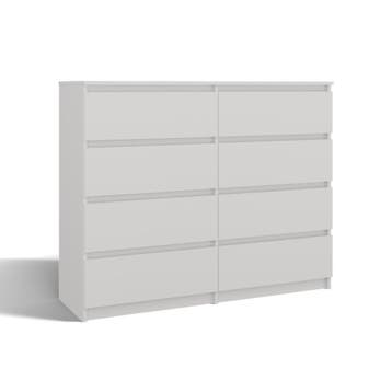 Ladekast  wit  120 cm 8 lades (Slaapkamer), 5 laden of meer, Verzenden, Nieuw, Overige houtsoorten