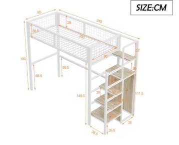 Stapelbed 90x200 / 140x200 cm met Ladder en Opbergruimte, Verzenden, Nieuw