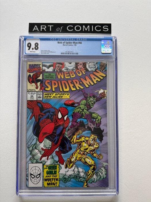 Web of Spider-Man #66 - CGC 9.8 - 1 Graded comic - Eerste, Boeken, Strips | Comics