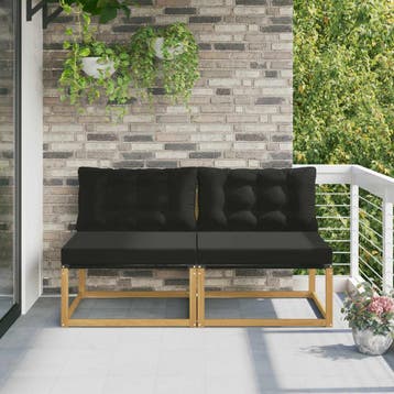 vidaXL Buiten Midden Sofa Massief Acaciahout Wit, Verzenden, Nieuw