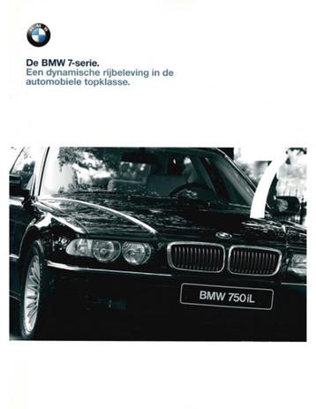 1999 BMW 7 SERIE BROCHURE NEDERANDS, Nieuw, BMW, Author