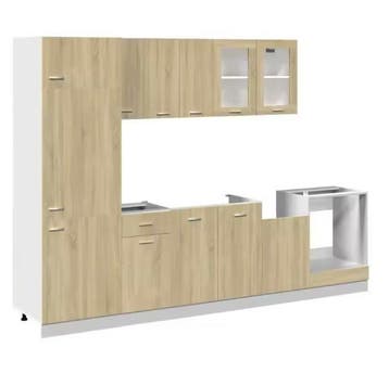 8-Delige Keukenkastenset – Sonoma Eiken Kastcombinatie, Huis en Inrichting, Keuken | Keukenelementen, Verzenden, Nieuw