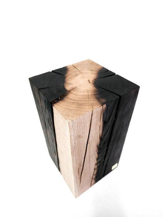 THE FOREST - Bijzettafel - Shou Sugi Ban - Eik - Handgemaakt, Huis en Inrichting, Overige Huis en Inrichting