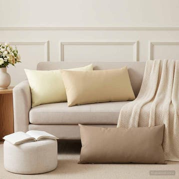 vidaXL Kussensloop 6 pcs HEERLEN Crèmekleurig 40 x 80 cm, Verzenden, Nieuw