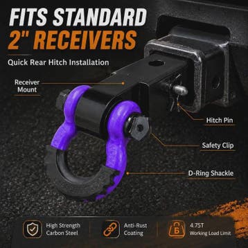 Heavy Duty Trekhaak Adapter met Paarse Slagpen - 4750KG Capa, Verzenden, Nieuw