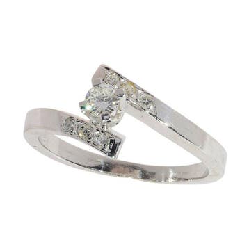 Zonder minimumprijs - Ring - 18 karaat Witgoud - 0.26ct. tw., Nieuw