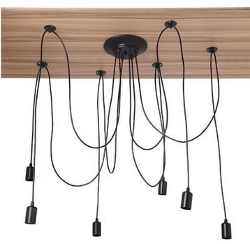 Industriële 6-Lichts Hanglamp – Vintage E27 Plafondlamp, Verzenden, Nieuw