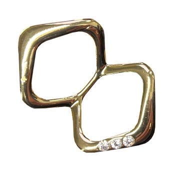 Fako Bijoux - Sjaalklem - Dubbele Ring Hoek Strass - 45x30mm, Verzenden, Nieuw