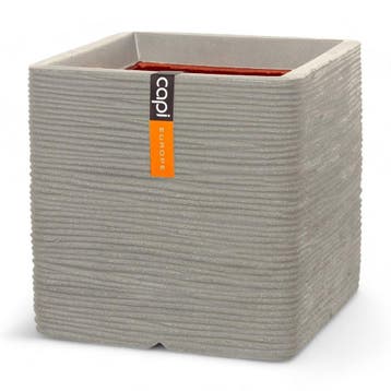 Capi Europe Bloempot vierkant Rib NL 30x30cm Lichtgrijs, Ophalen of Verzenden, Nieuw