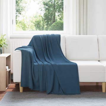 vidaXL plaid Marineblauw 170 x 130 cm 0.31 kg Fleece, Verzenden, Nieuw