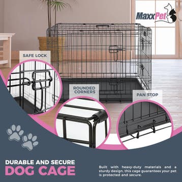 MaxxPet Hondenbench met Plaid - Zwart - Incl. Plaid - 122..., Dieren en Toebehoren, Hondenbenches, Verzenden, Nieuw