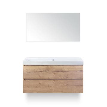 Maxx XL Badmeubelset 120 cm - Natuur Eiken - Wastafel Just, Ophalen of Verzenden, Nieuw