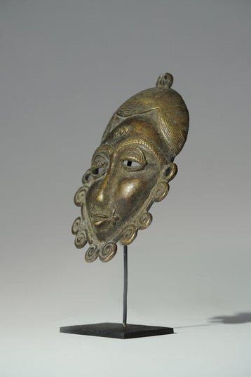 Een bronzen masker - Baule - Ivoorkust (Zonder minimumprijs)