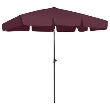 vidaXL Strandparasol 200x125 cm bordeauxrood, Verzenden, Nieuw, 1 tot 2 meter, Strandparasol