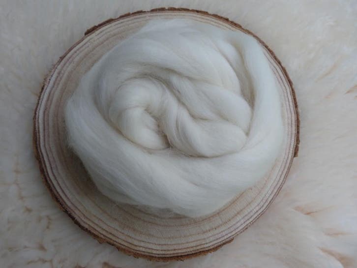 Alpaca lontwol wit, Hobby en Vrije tijd, Spinnewielen en Spinnen, Spinwol, Nieuw, Ophalen of Verzenden