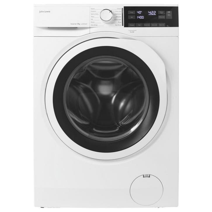 John Lewis Jlwm1437 - Wasmachine - 8 kg - 1600 tpm -, Witgoed en Apparatuur, Wasmachines, Zo goed als nieuw, Voorlader, 85 tot 90 cm