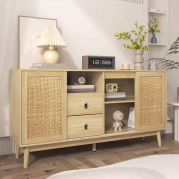 Nieuwe Rotan Dressoir – 155x38x80 cm | Houtlook en Rotan, Verzenden, Nieuw, Overige houtsoorten, Met lade(s)