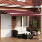 vidaXL Elektrisch Uittrekbaar Zonnescherm Bordeauxrood en, Tuin en Terras, Zonneschermen, Verzenden, Nieuw