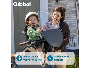 Qibbel Air - Fietsstoeltje - Stuurpenbevestiging - Zwart, Verzenden, Nieuw, Qibbel