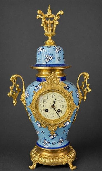 Vaasklok - Brons, Aardewerk, Glas - 1850-1900 - Vaasklok, Antiek en Kunst, Antiek | Klokken
