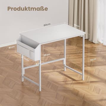 Bureau - Computertafel - Computerbureau - 80x50 cm - Wit - H, Huis en Inrichting, Bureaus, Verzenden, Zo goed als nieuw
