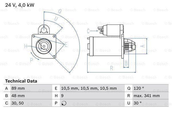 Startmotor / Starter MERCEDES-BENZ T2/L (L 508 DG,LKO 508..., Auto-onderdelen, Motor en Toebehoren, Nieuw, Ophalen of Verzenden
