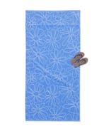 HEMA Strandlaken 90x180cm velours bloemen, Verzenden, Nieuw, Blauw