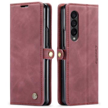 CaseMe book case leer - Samsung Galaxy Z Fold 4 - rood, Verzenden, Nieuw