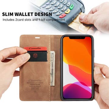 CaseMe book case leer - Apple iPhone 11 - licht bruin, Verzenden, Nieuw