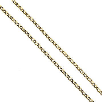 Gouden jasseron schakelketting met vaste hanger, Ophalen of Verzenden, Gebruikt, Goud, Goud