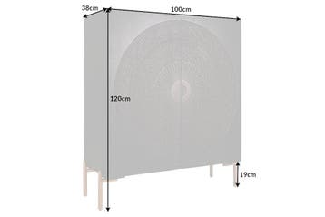 Massief dressoir MANDALA 120cm mangohout zwart gouden poten, Ophalen of Verzenden, Nieuw
