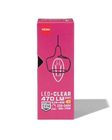 HEMA Led kaars clear E14 4.2W 470lm dim, Verzenden, Nieuw