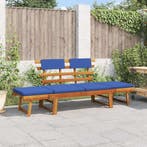 vidaXL Tuinbank met kussens 2-in-1 190 cm massief acaciahout, Verzenden, Nieuw, Hout